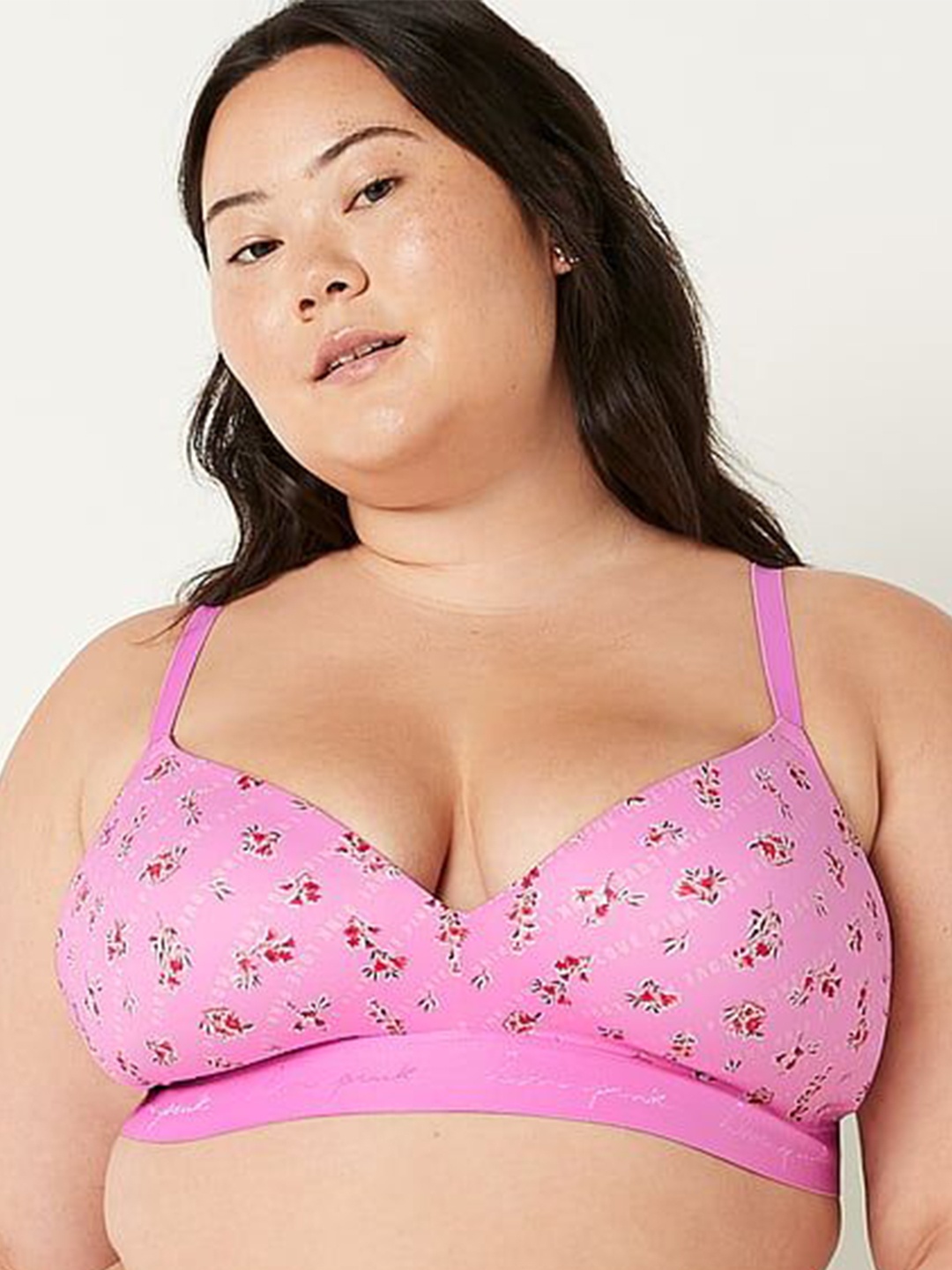 

Victoria's Secret Floral Medium Coverage Lightly Padded Everyday Bra, Pink