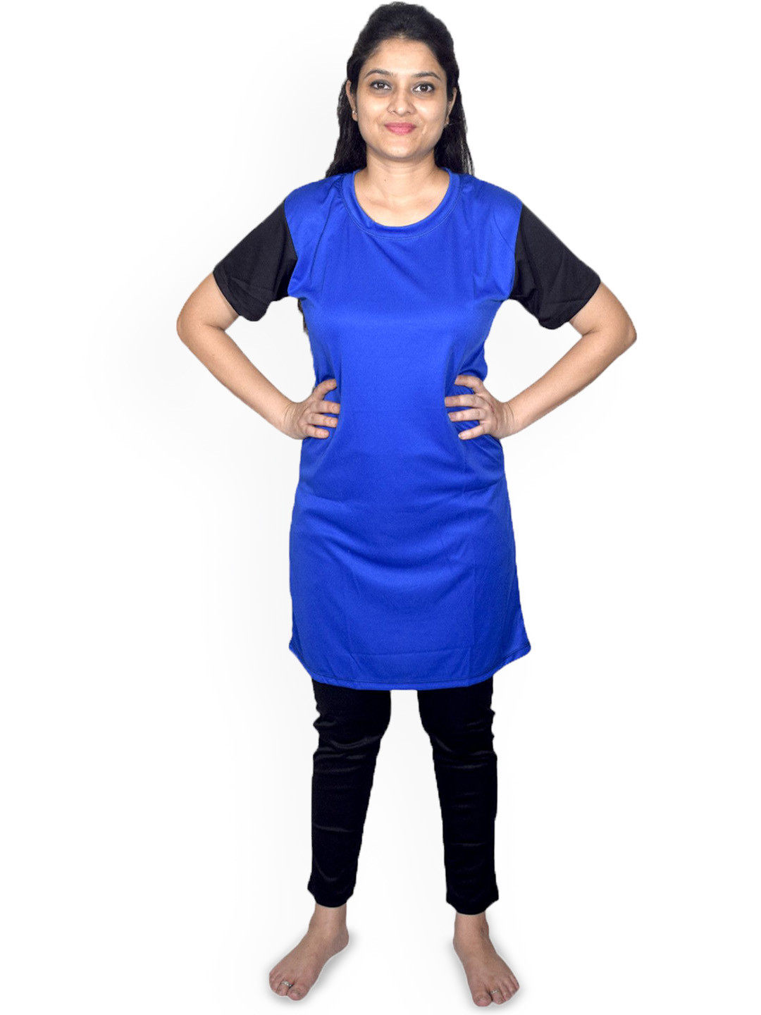 

Aqua Holic Women Solid Round Neck Swimwear Suit, Blue