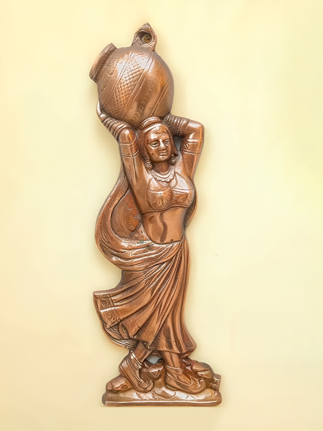 

apka mart Brown Textured Metal Lady Design Wall Decor