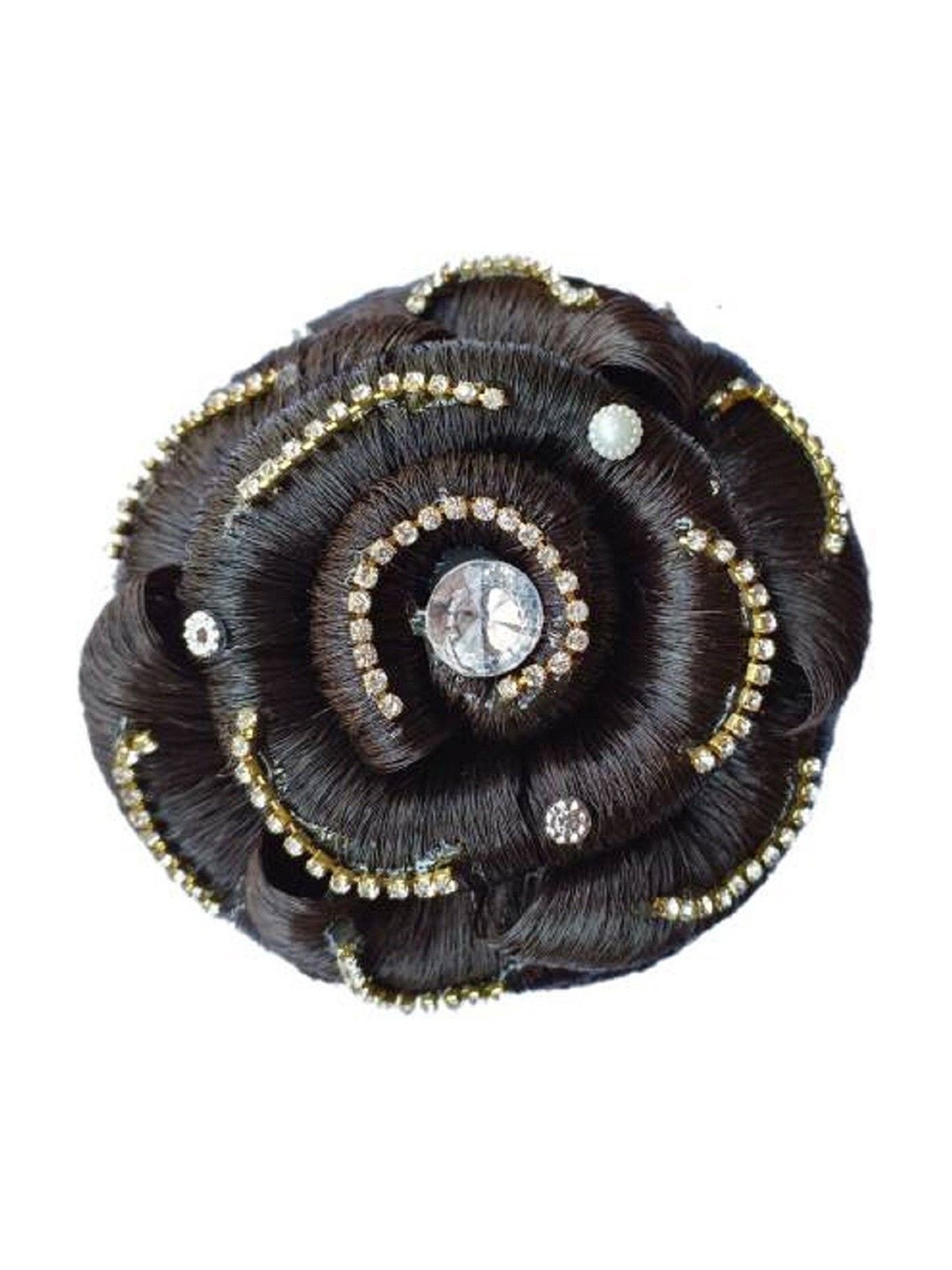

SHENY Clip In Bun Studded Wavy Hair Extension - Brown - 10 Inch