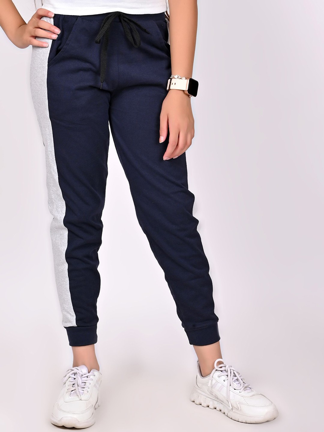 

BAESD Girls Cotton Joggers, Navy blue
