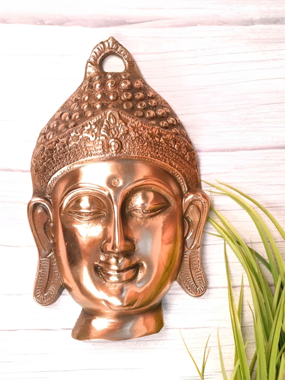 

apka mart Brown Textured Metal Buddha Design Wall Decor