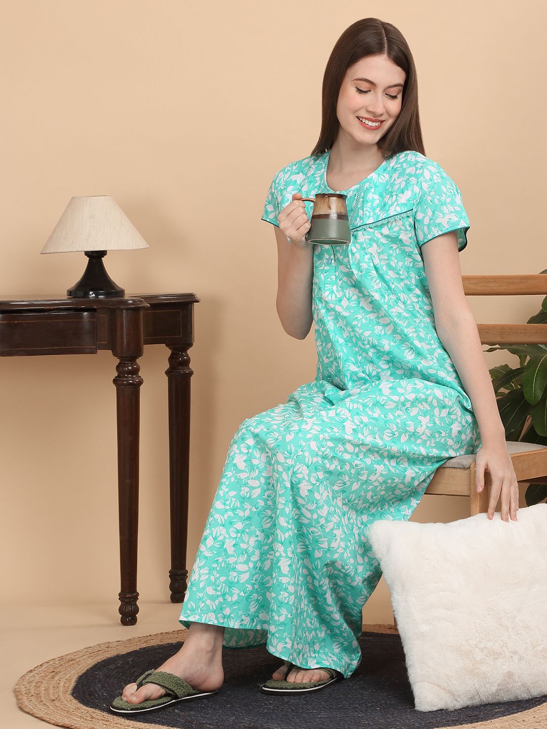 

Sweet Dreams Women Nightdress, Green