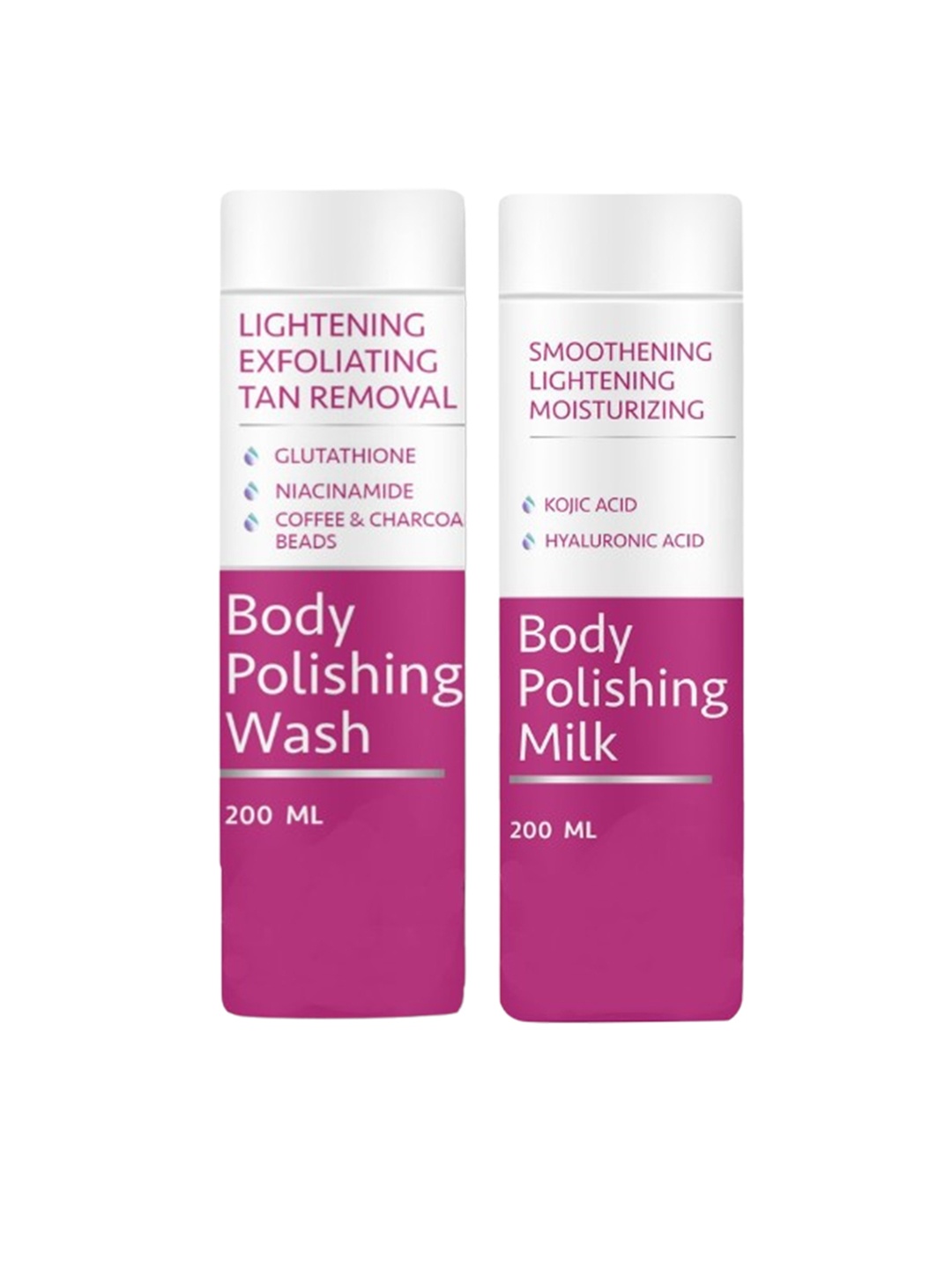 

DERMISTRY Smoothening Body Polishing Wash & Body Polishing Milk - 200 ml Each, Brown