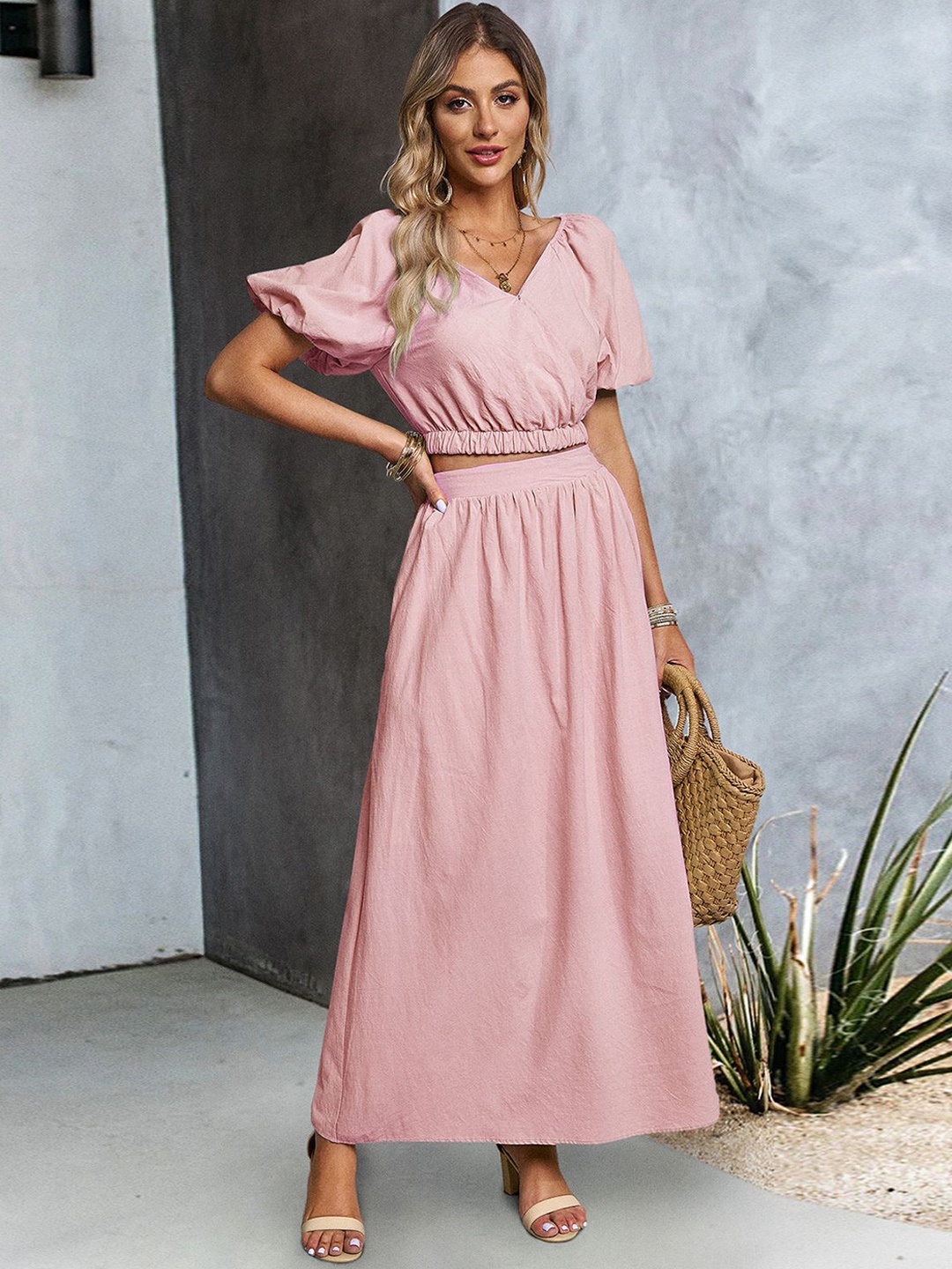 

StyleCast Women Top & Skirt Co-Ords, Pink