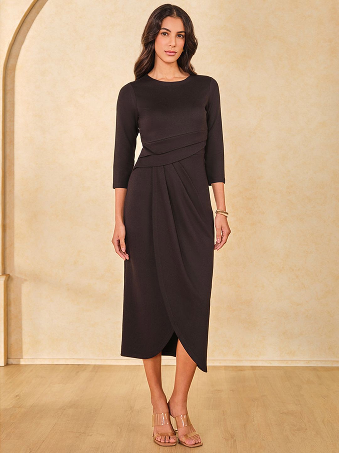 

AND women A-Line Midi Dress, Black