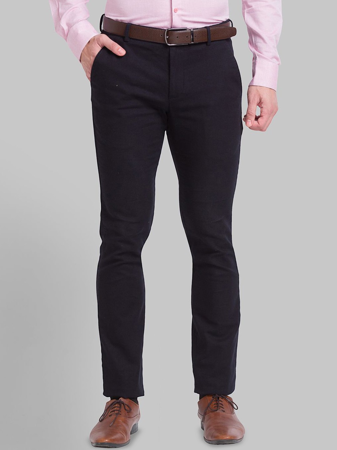 

Park Avenue Men Slim Fit Trousers, Black