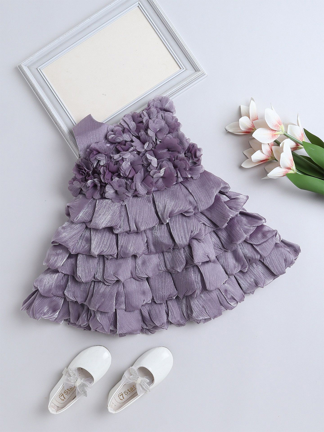 

The Magic Wand Girls Embellished Fit & Flare Dress, Purple