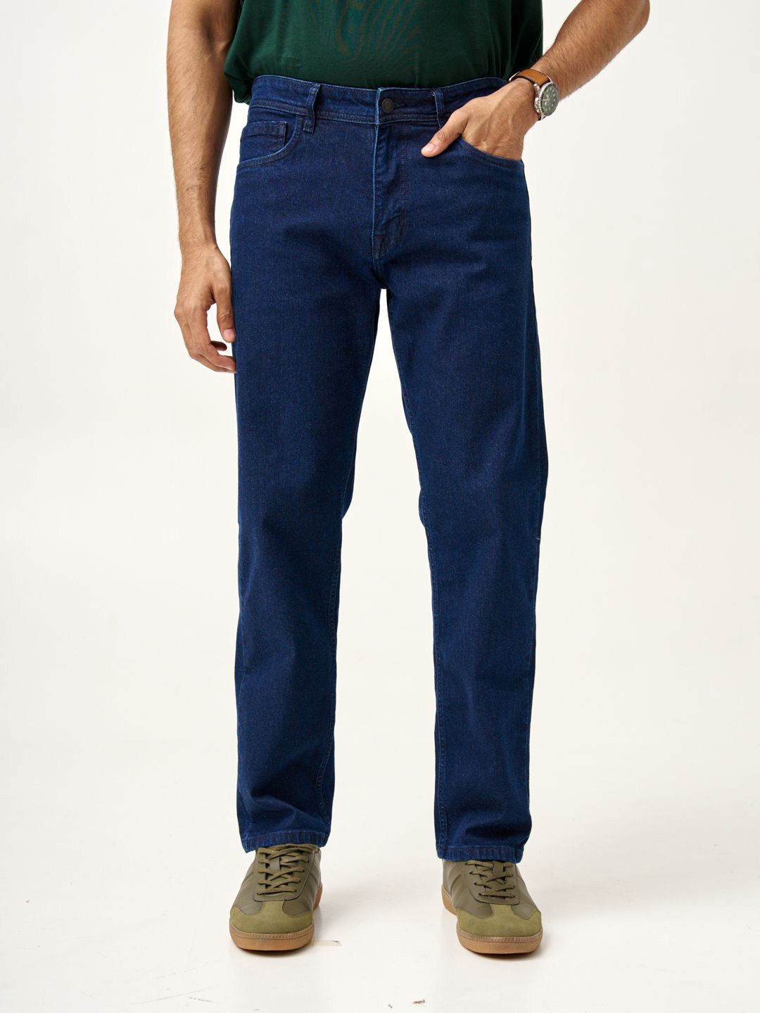 

The Pant Project Men Relaxed-Fit Denim Jeans with Stretchable Waist, Navy blue