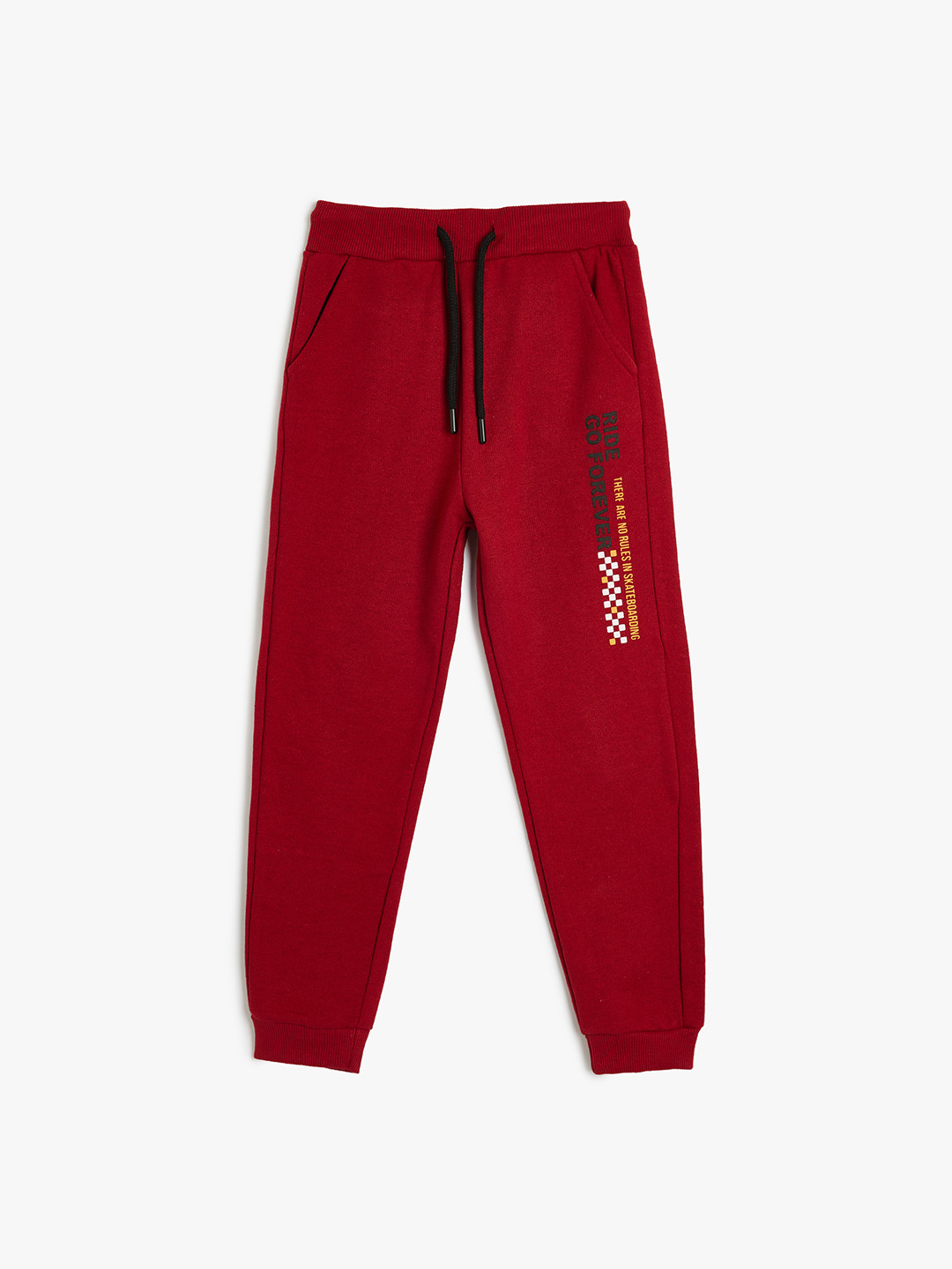 

Koton Boys Cotton Printed Mid Rise Regular Fit Joggers, Red