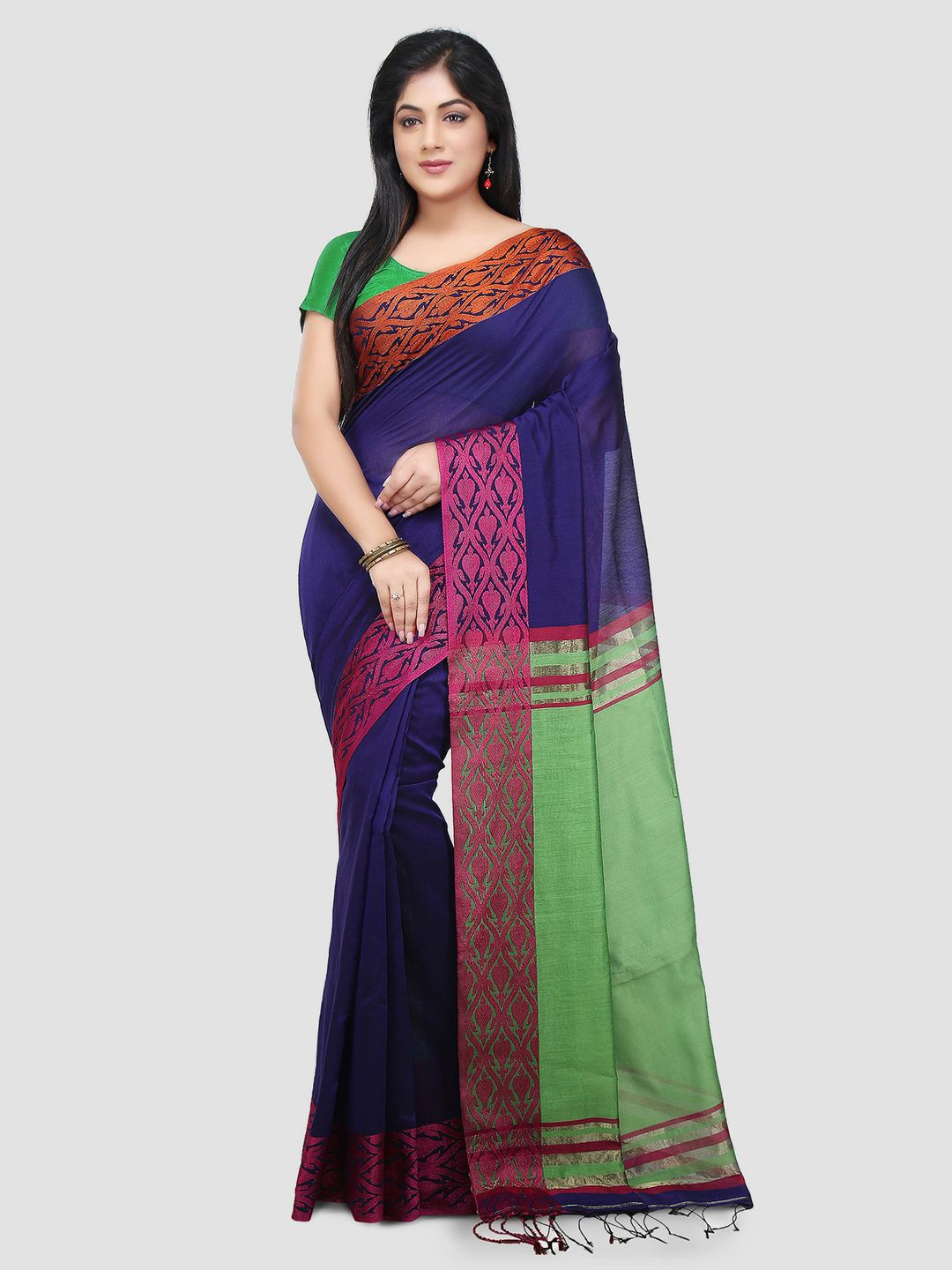 

Crochetin Woven Design Saree, Blue