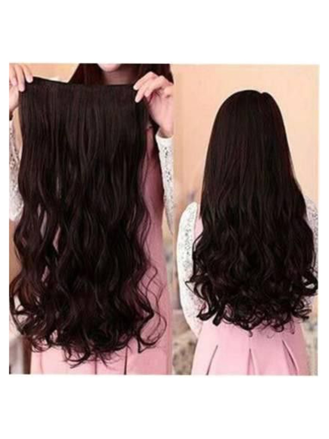 

HAVEREAM Clip In Locks Wavy Hair Extension- Brown - 9.4 Inch