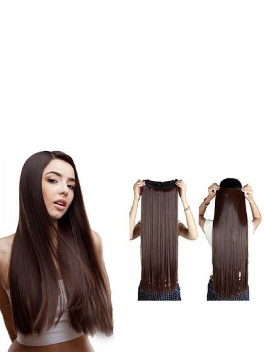 

HAVEREAM Clip-In Straight Hair Extension - Brown - 24 inch