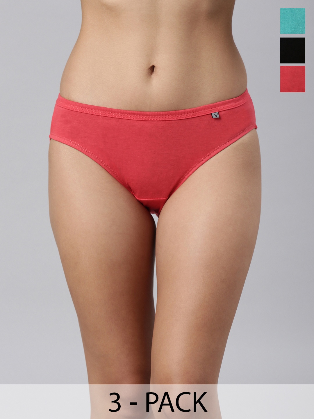 

Kryptic Pack Of 3 Women Cotton Bikini Briefs, Fuchsia