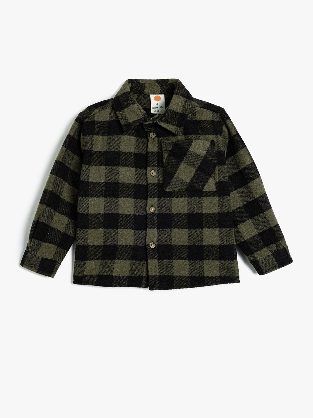 

Koton Boys Spread Collar Buffalo Checked Casual Shirt, Black