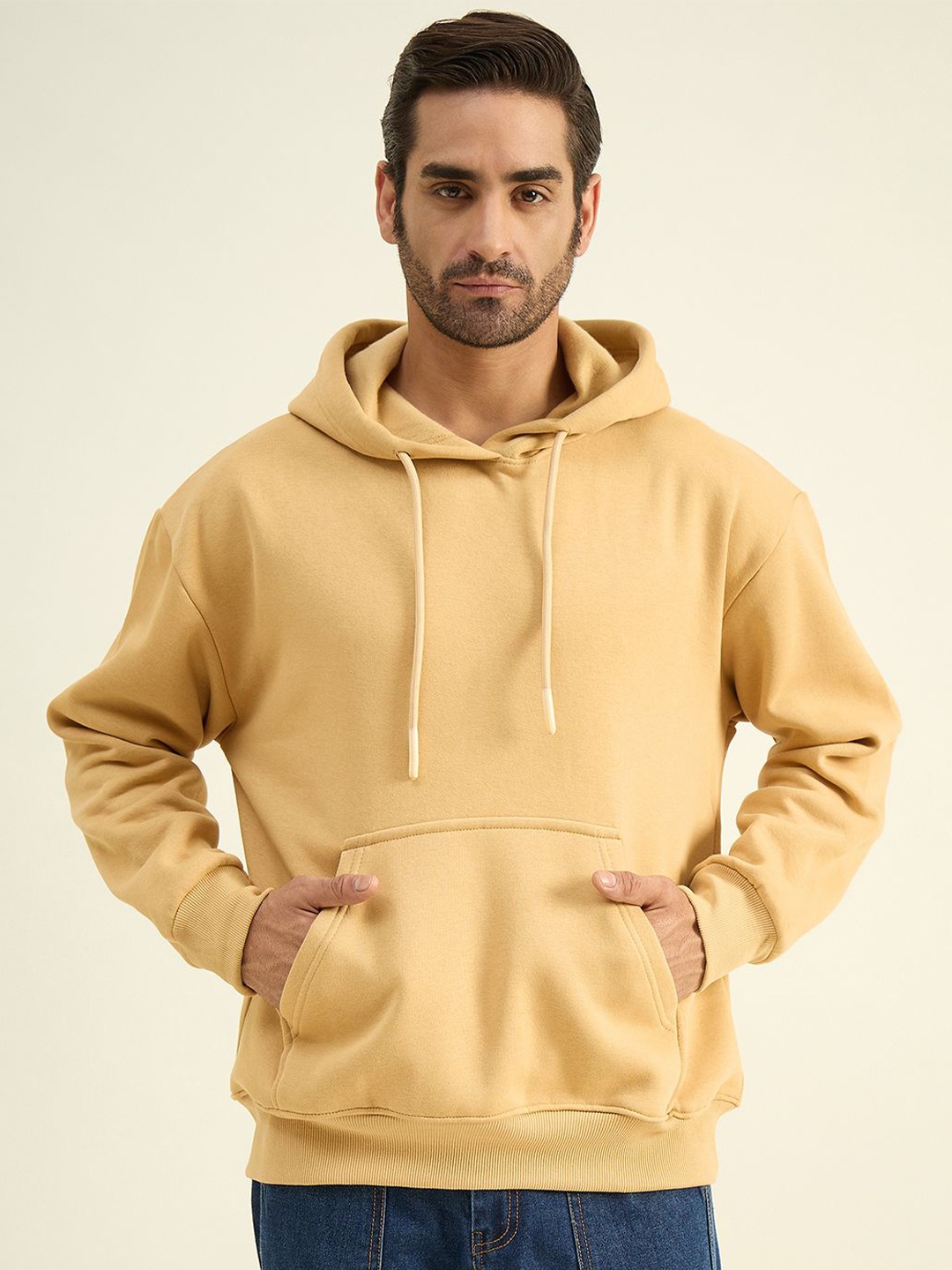 

COLOR CAPITAL Unisex Solid Hood Cotton Pullover Sweatshirt, Yellow