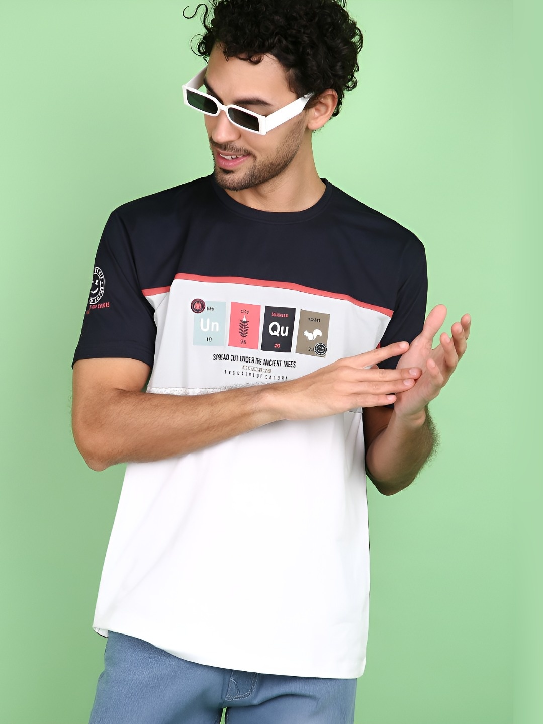 

V-Mart Men Typography Printed Round Neck Cotton T-shirt, White