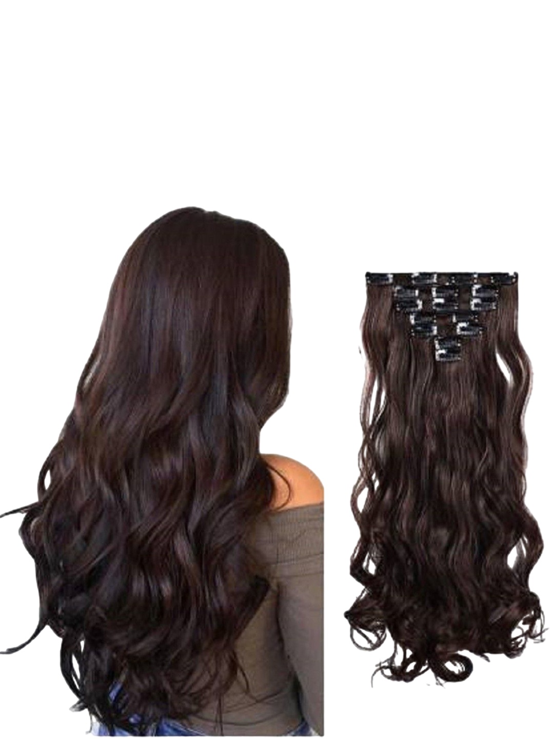 

HAVEREAM Clip In Wavy Ponytail Hair Extension - Black - 24 inch
