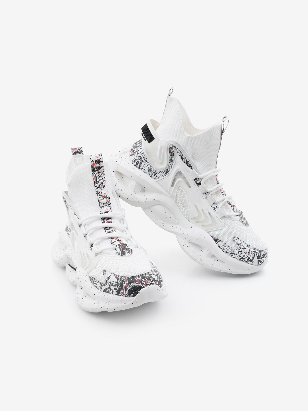 

Nickron Men Textured High-Top Sneakers, White