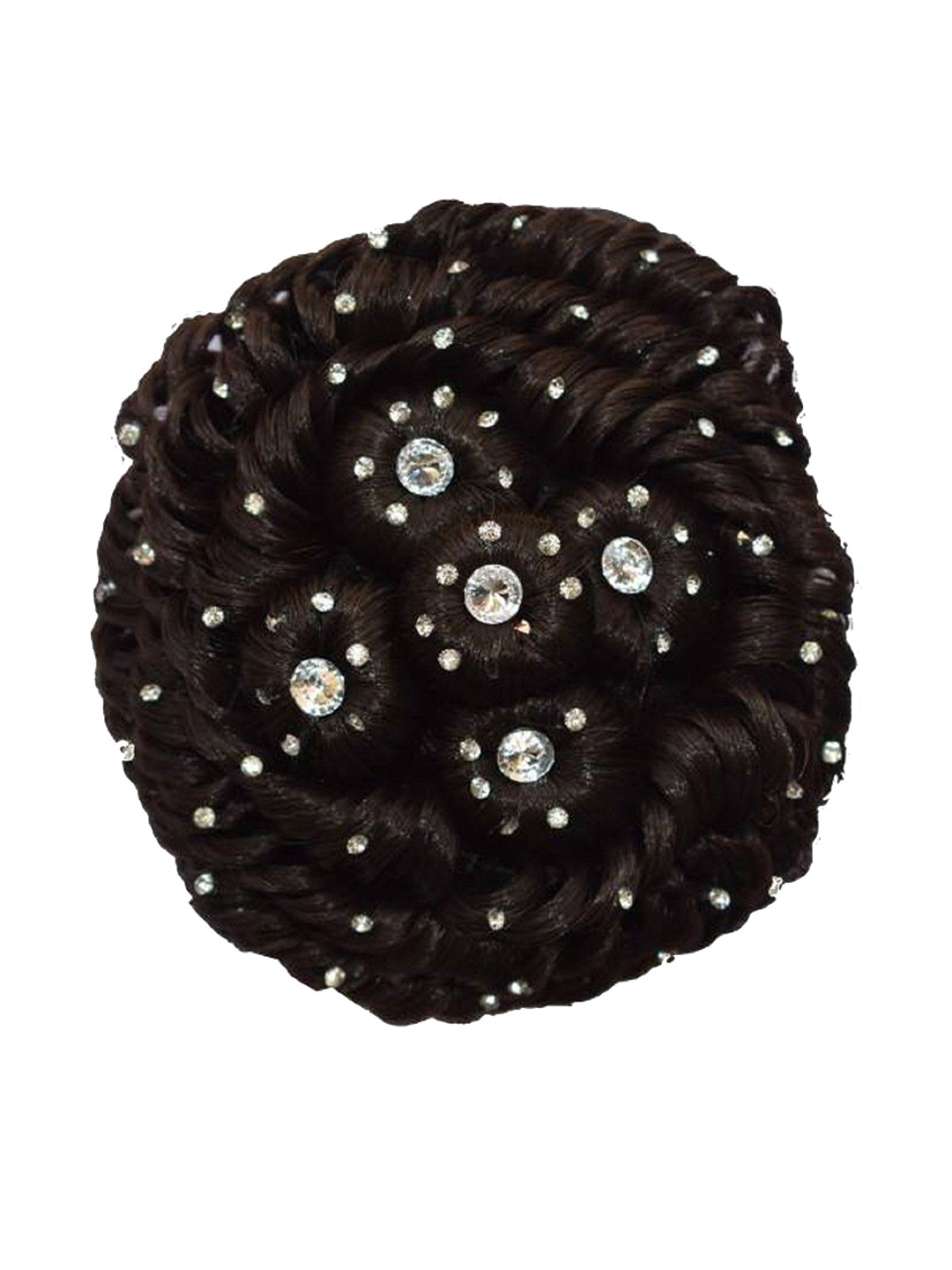 

SHENY Clip In Bun Stone Studded Curly Hair Extension - Brown - 10 Inch