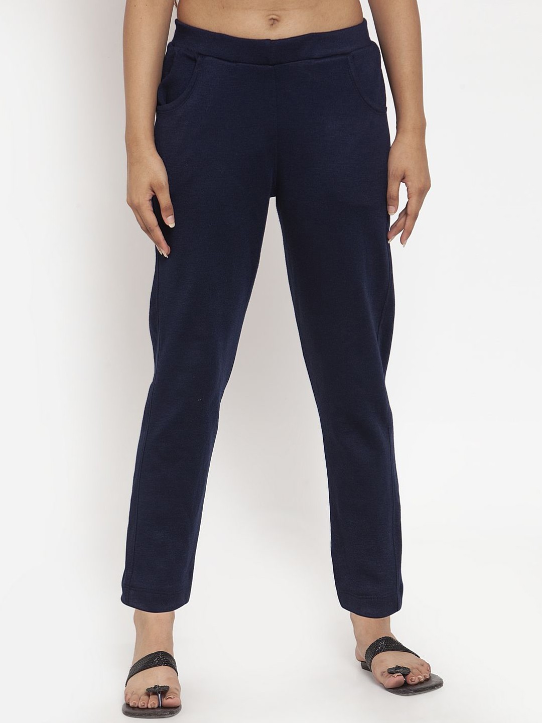 

TAG 7 Women Mid Rise Trousers, Navy blue