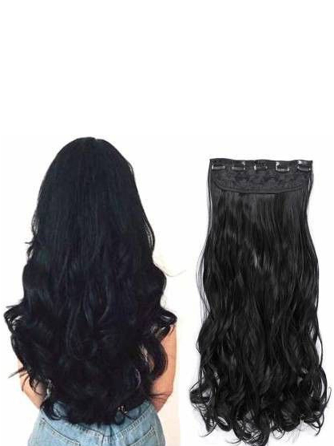 

HAVEREAM Clip-In Ponytail Wavy Hair Extension - Black