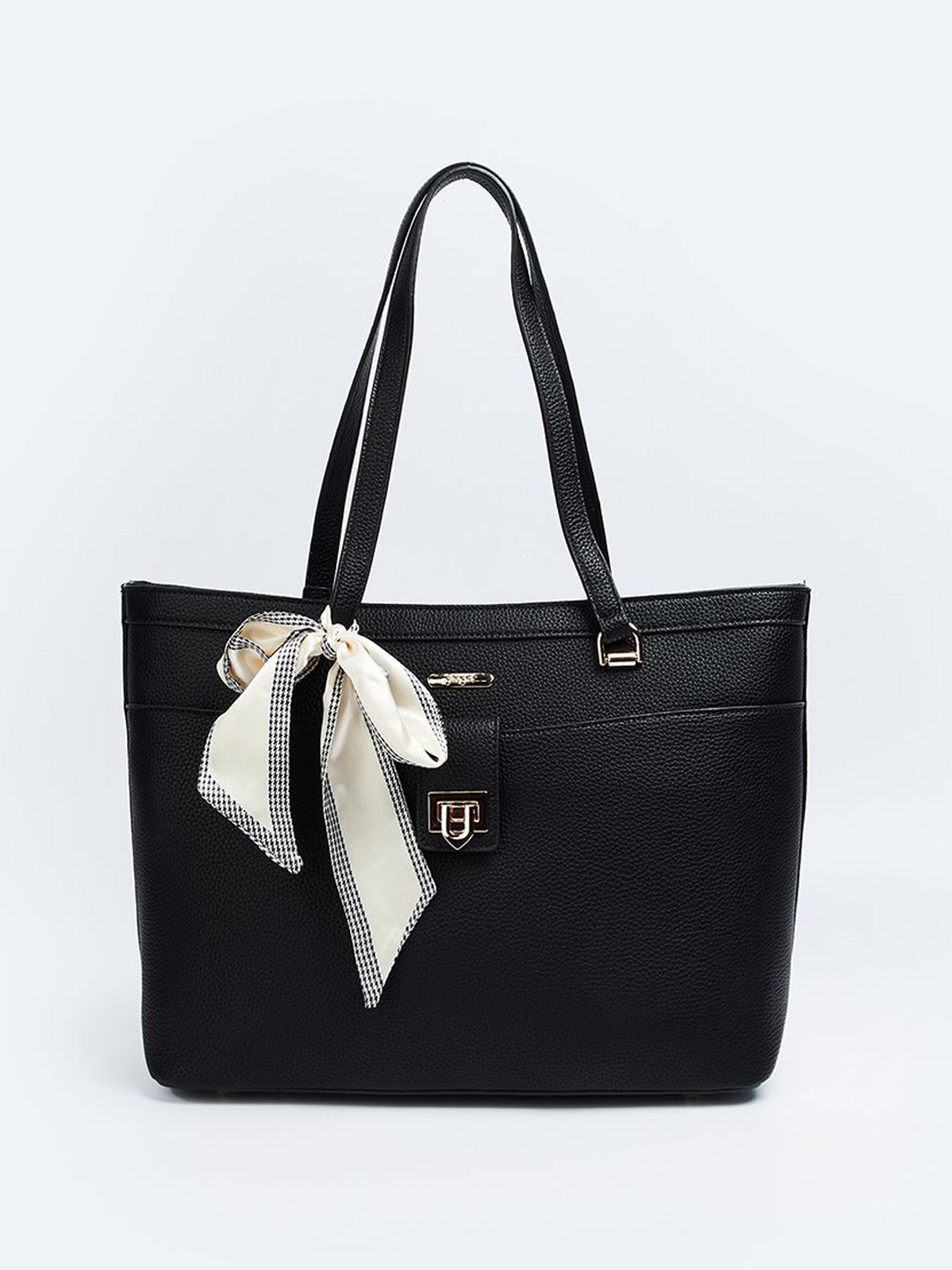

Ginger by Lifestyle Women Textured Structured Shoulder Bag, Black