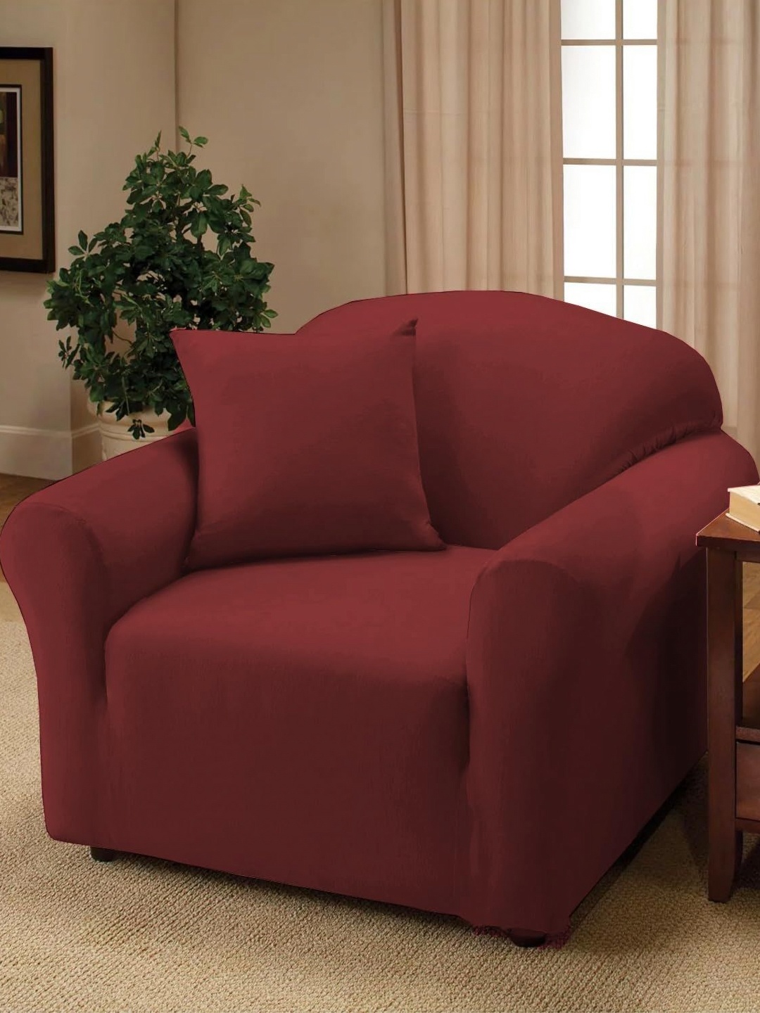 

Lukzer Red Sofa Cover With Arms