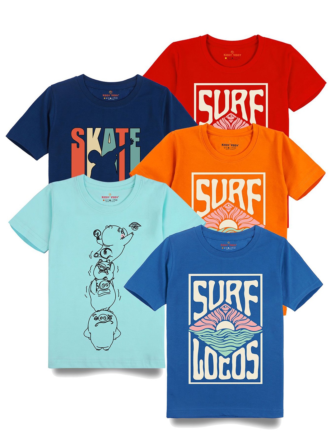 

AUSK Boys 5 Printed T-shirt, Navy blue