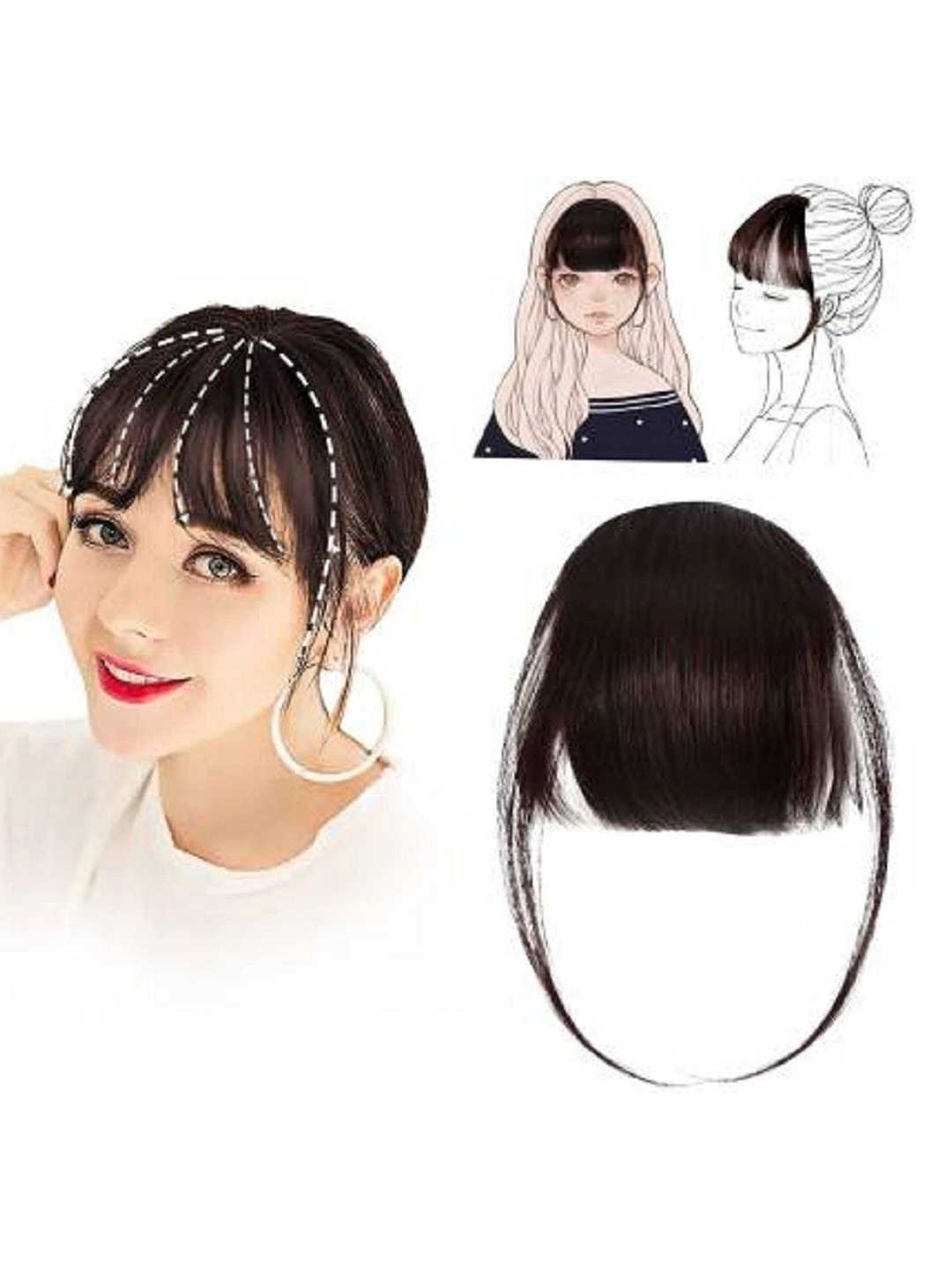 

HAVEREAM Clip-In Waterproof Straight Scalp Topper Hair Extension - Black - 8 Inch