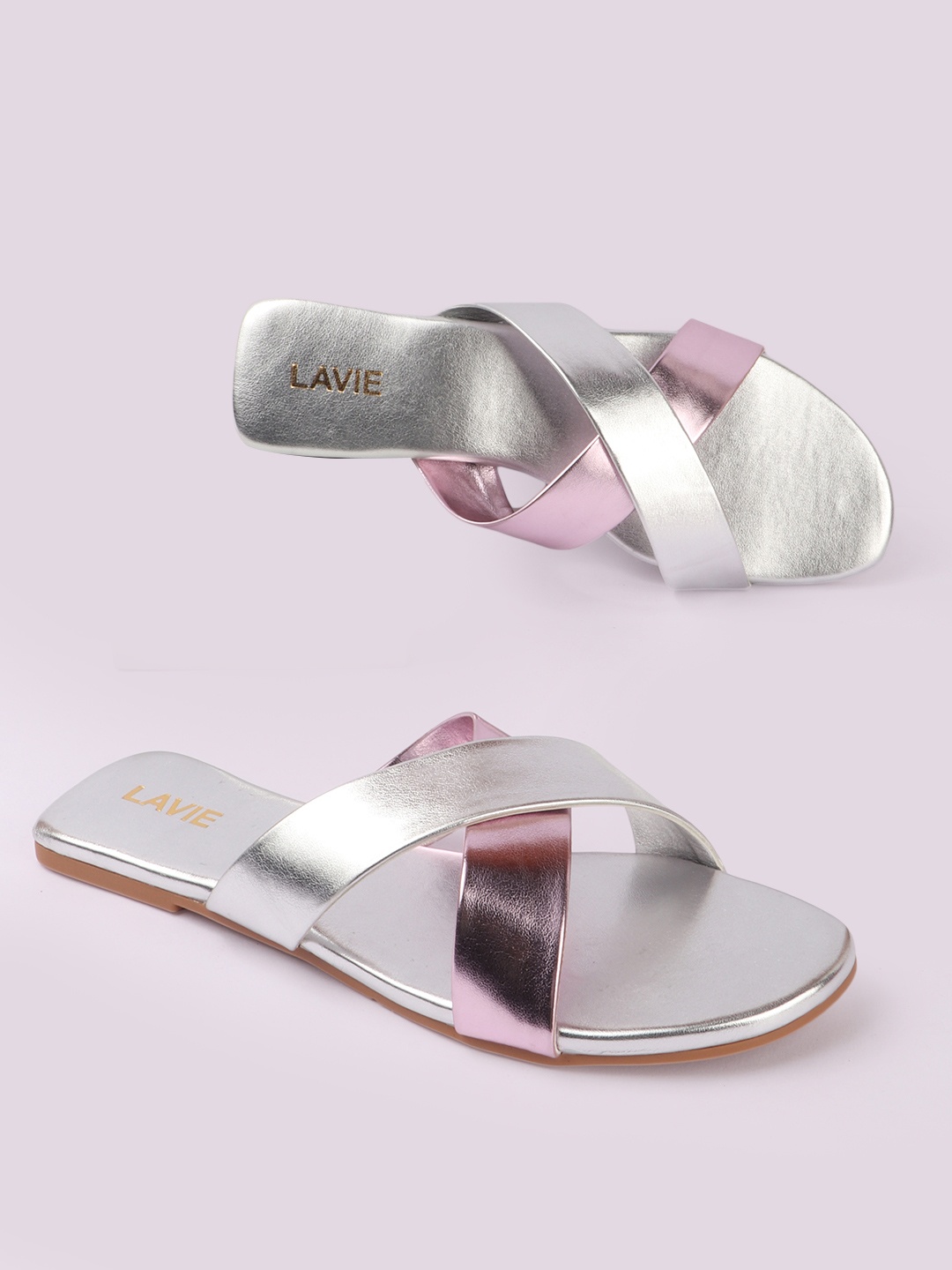 

Lavie Women Open Toe Flats, Silver