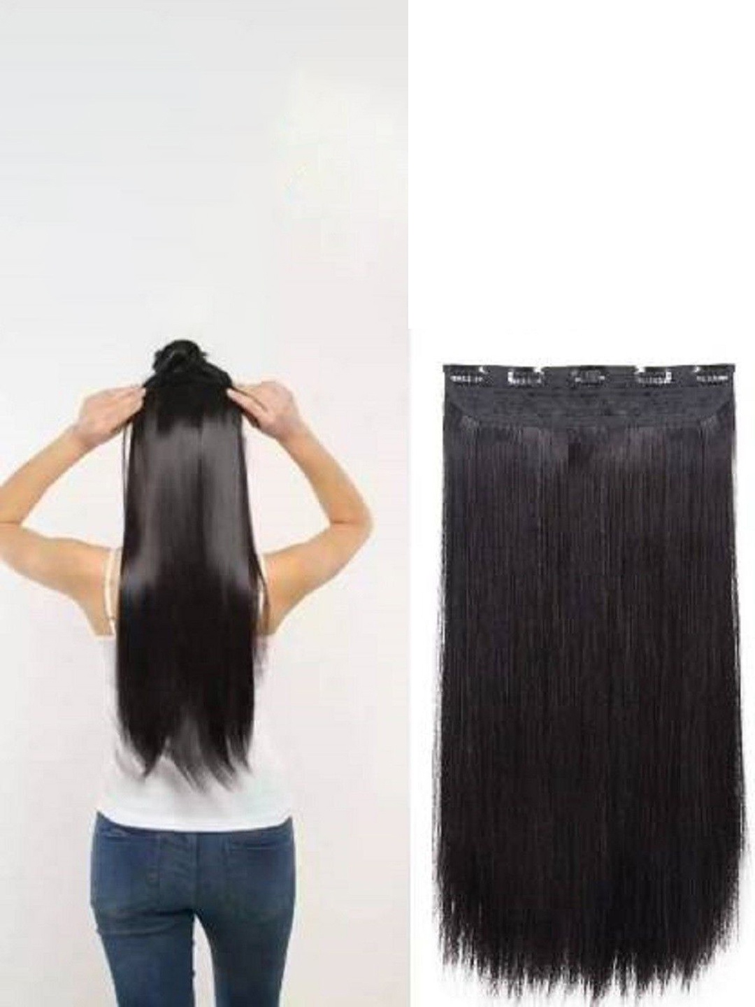 

SHENY Clip-In Straight Locks Hair Extension - Black - 60 Cm