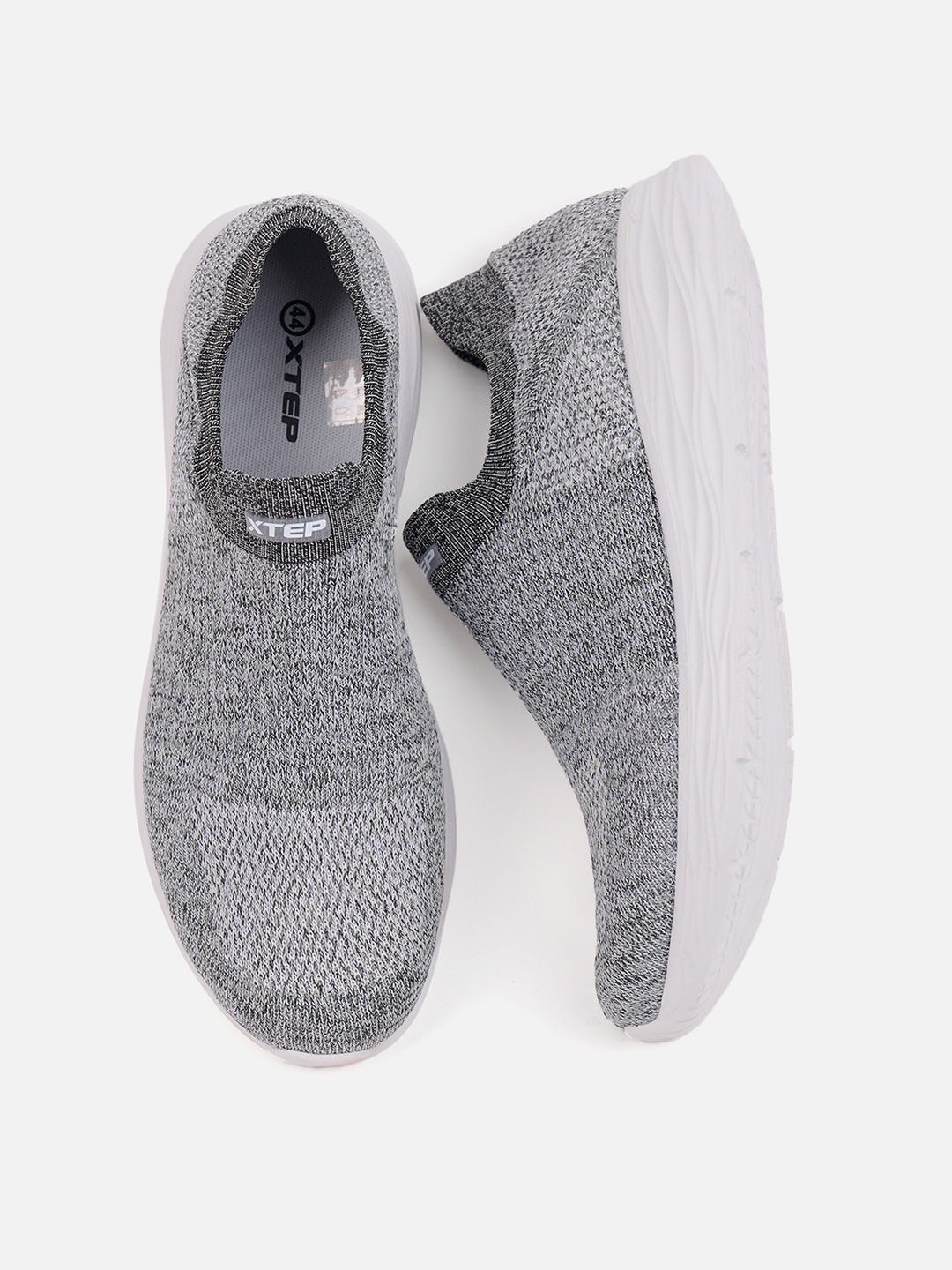 

Xtep Men Woven Design Slip-On Sneakers, Grey