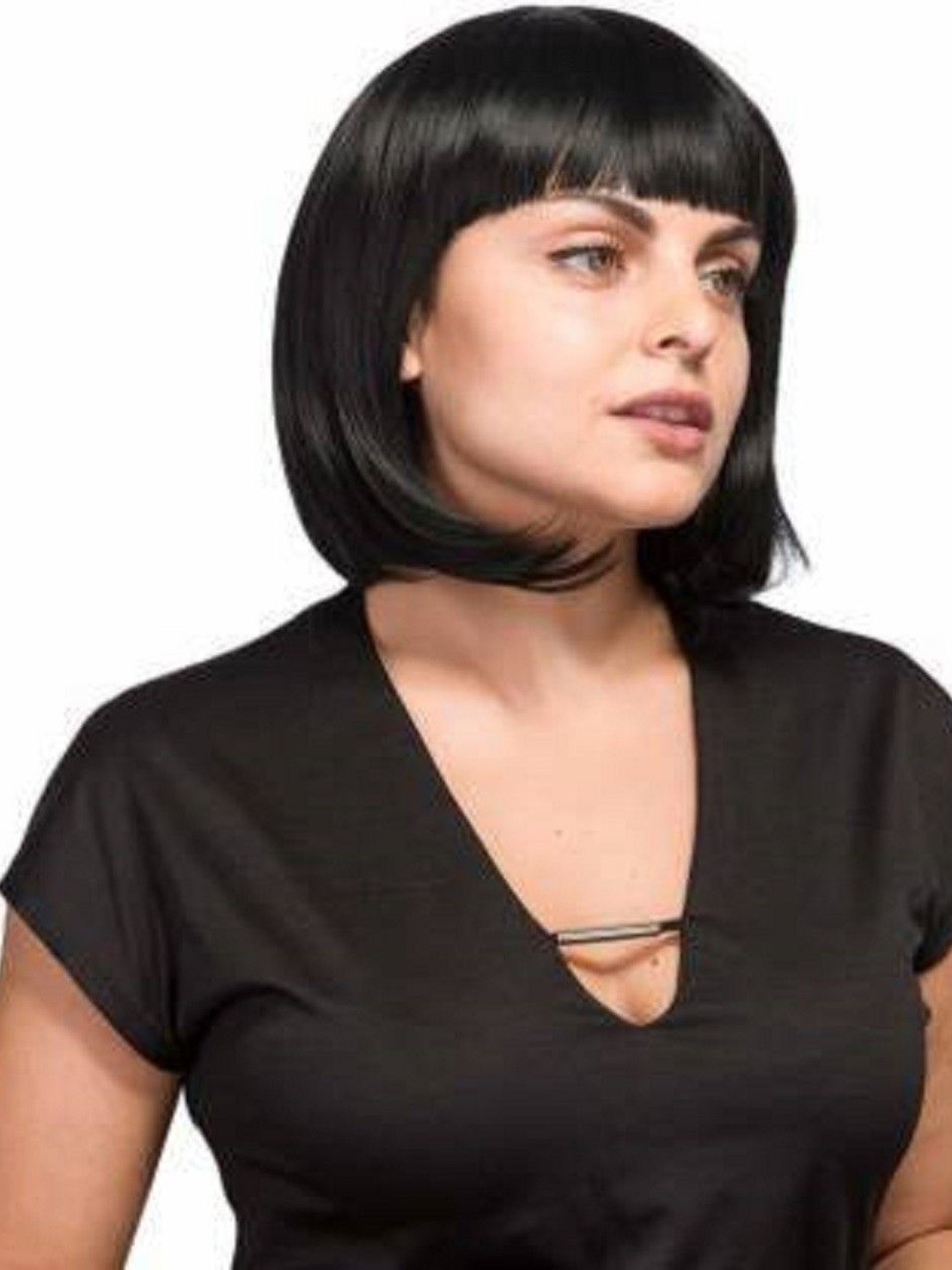 

ABRISH Halo Straight Toupee Hair Extension- Black - 14 Inch