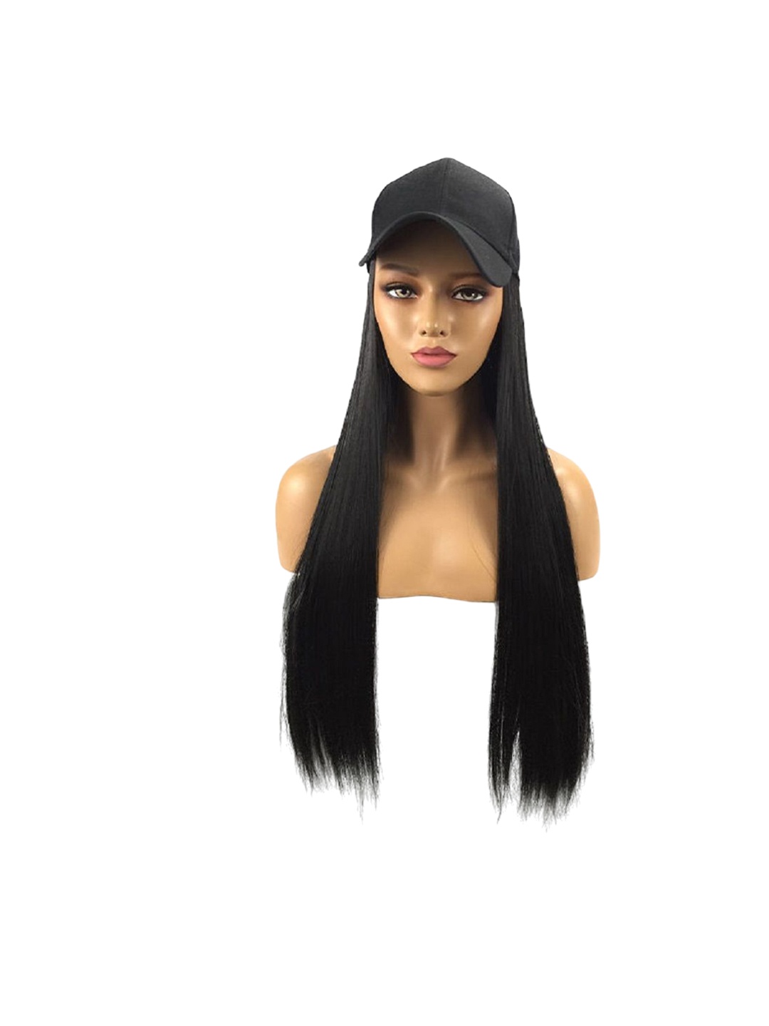 

SHENY Straight Toupee Hair Extension With Hat - Black - 61 Cm