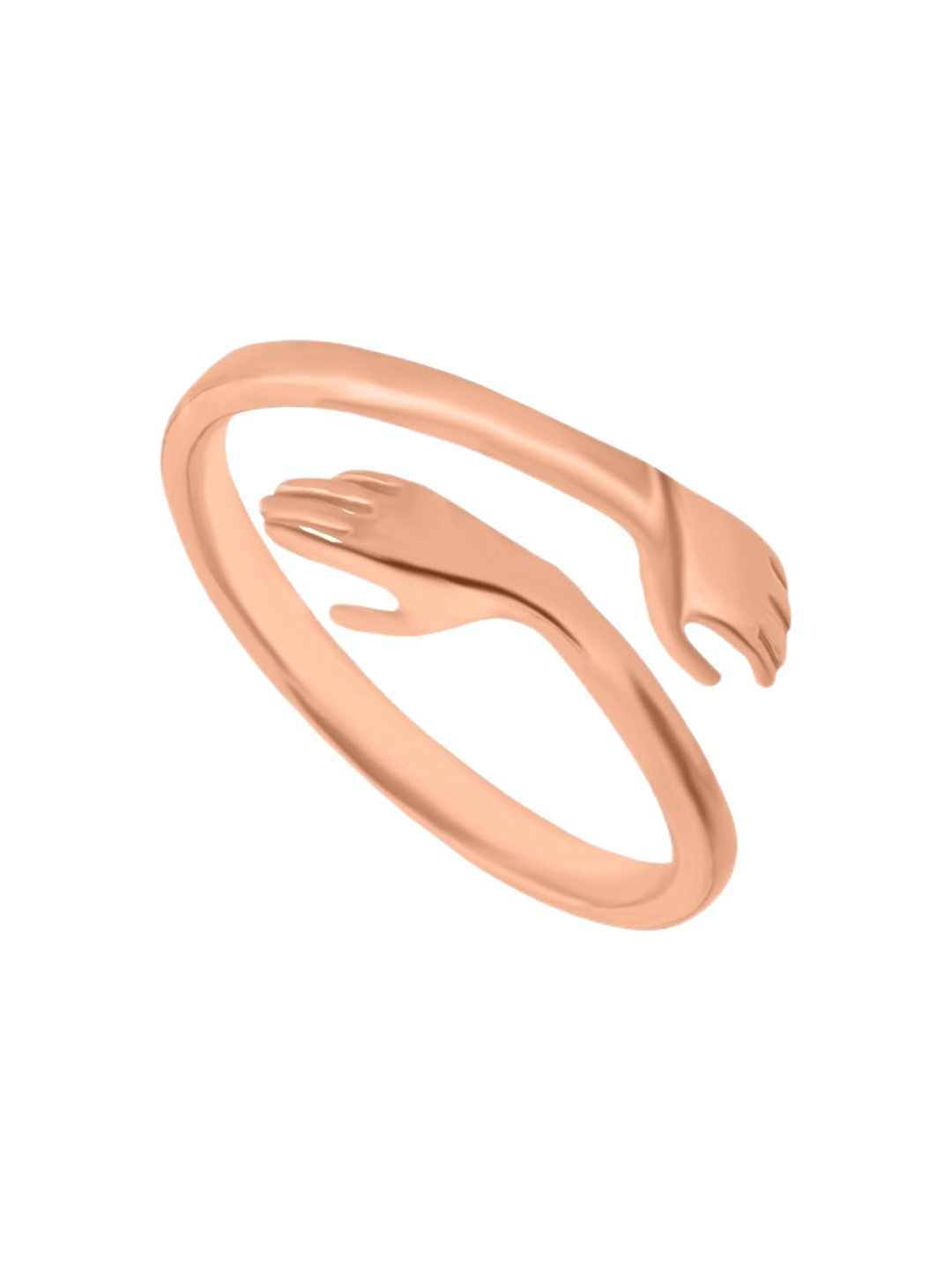 

De Flossy Silver Women 925 Sterling Silver Rose Gold-Plated Adjustable Finger Ring