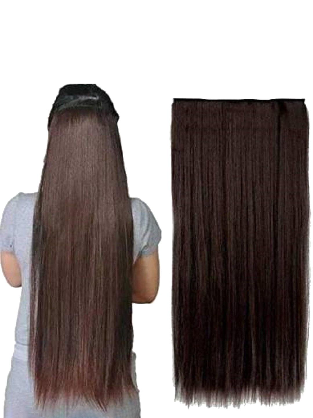 

SHENY Clip-In Straight Hair Extension - Brown - 61Cm