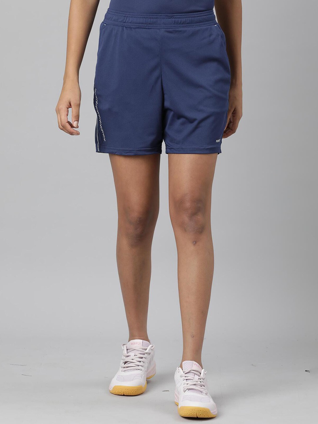 

PERFLY By Decathlon Women Navy Blue Quick Drying Badminton Shorts