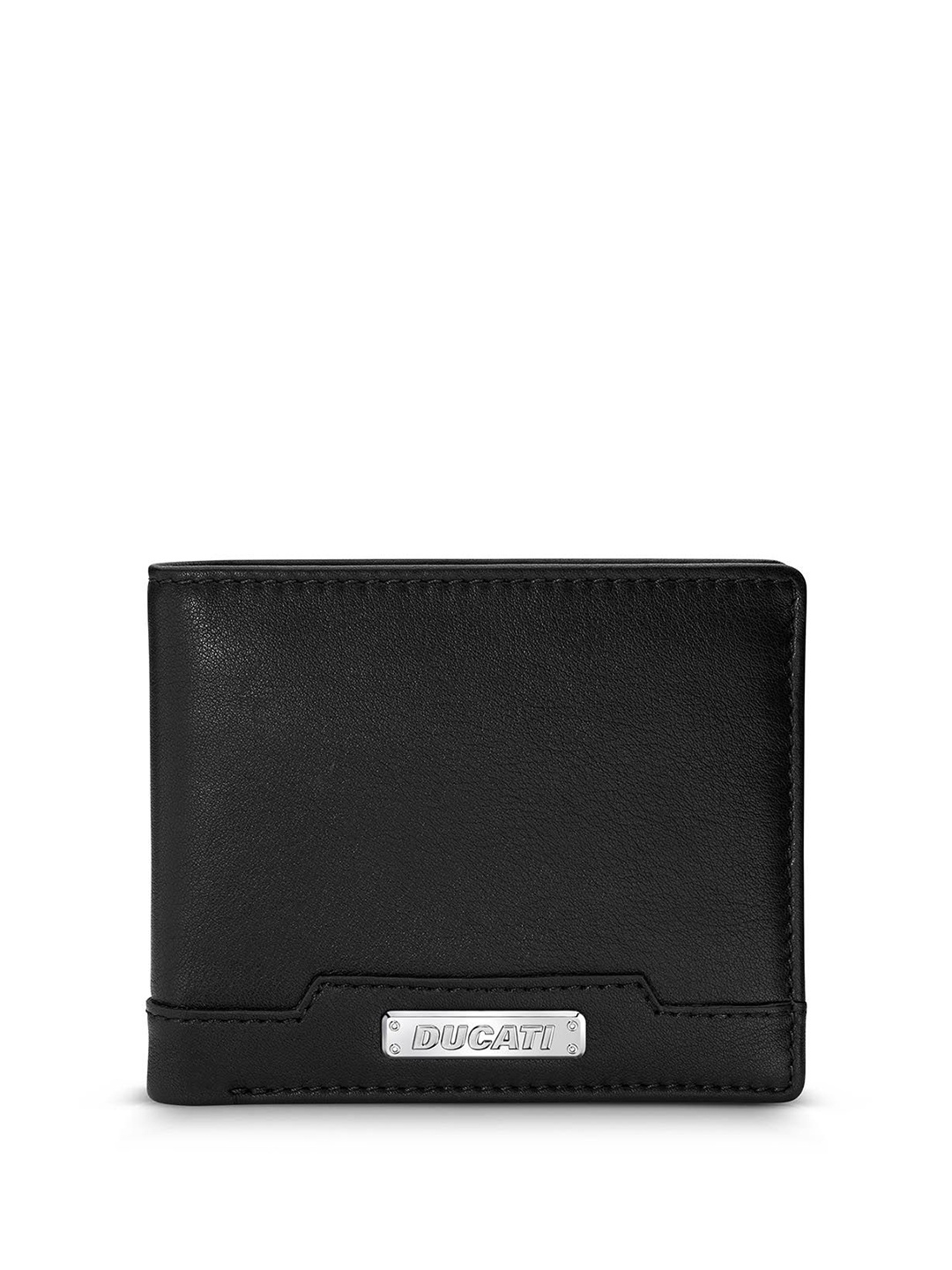 

DUCATI CORSE Men Leather Two Fold Wallet, Black