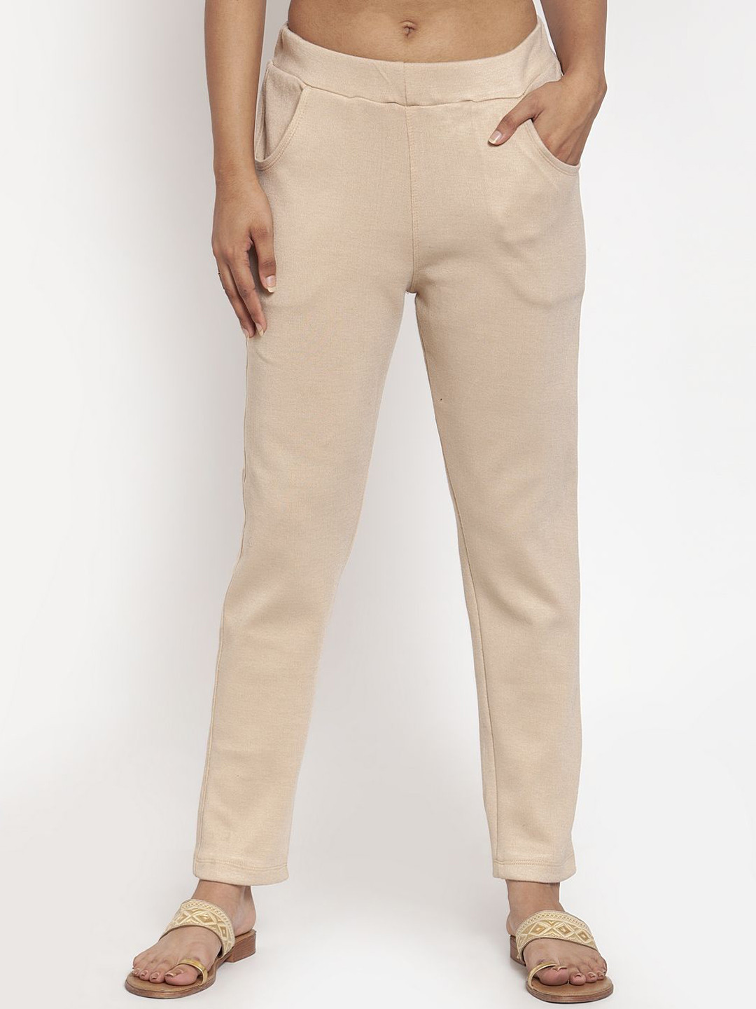

TAG 7 Women Ankle-Length Leggings, Beige