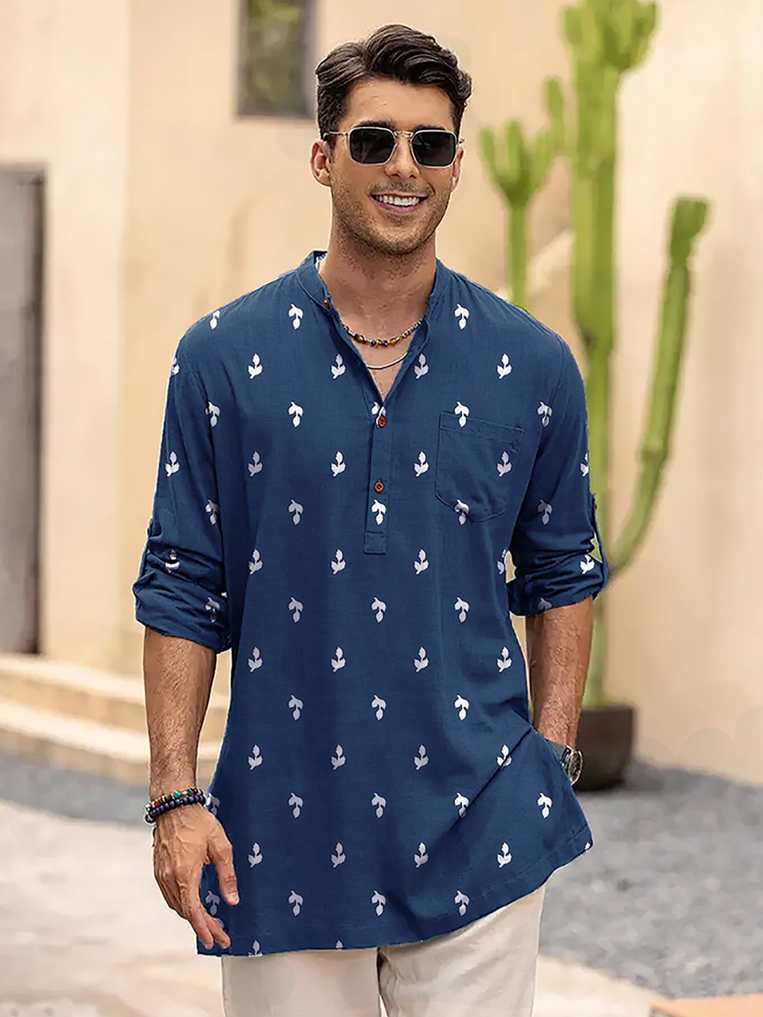 

Anouk Men Embroidered Kurta, Blue