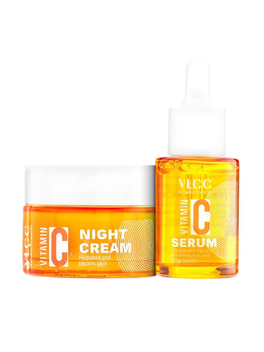 

VLCC Vitamin C Night Cream With Vitamin C Serum - 50g + 30ml, Orange