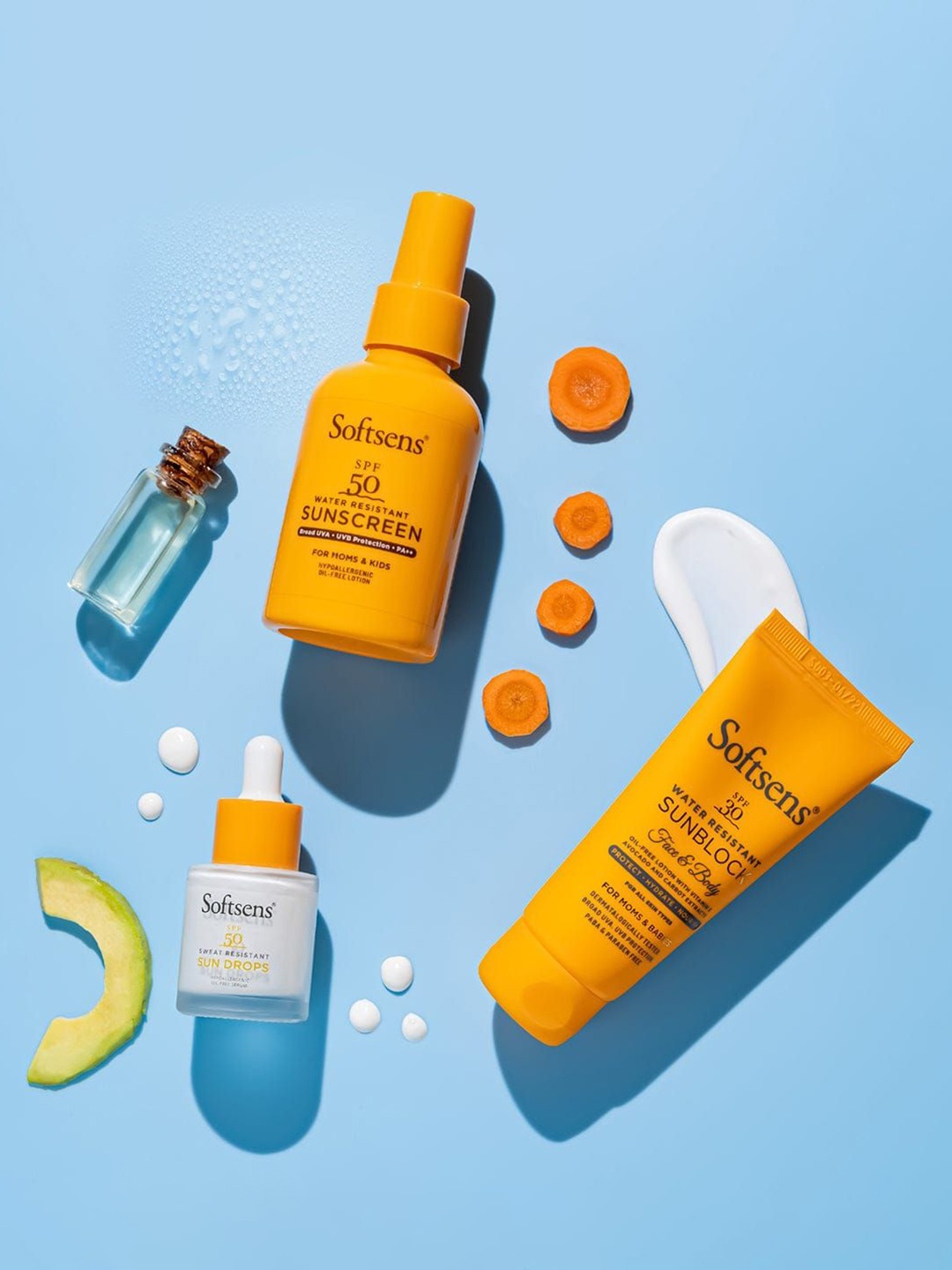 

Softsens Set Of 3 Sun Drops, Sun Screen With Sunblock Lotion Sun Protection Trio, Multi