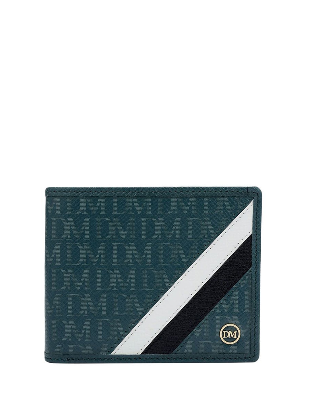 

Da Milano Men Printed Leather Two Fold Wallet, Blue