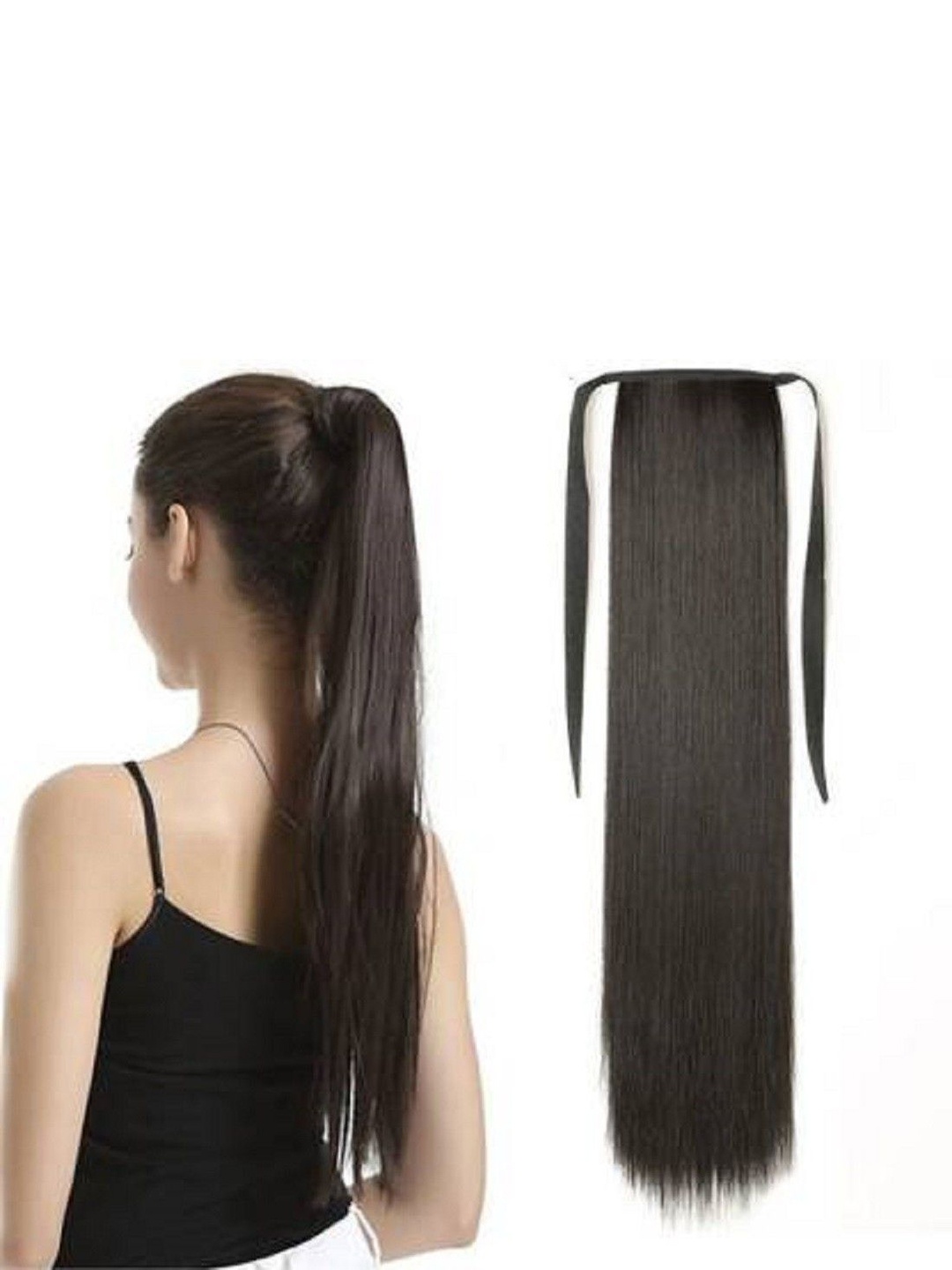 

HAVEREAM Tape-In Straight Ponytail Hair Extension - Black - 24 Inch