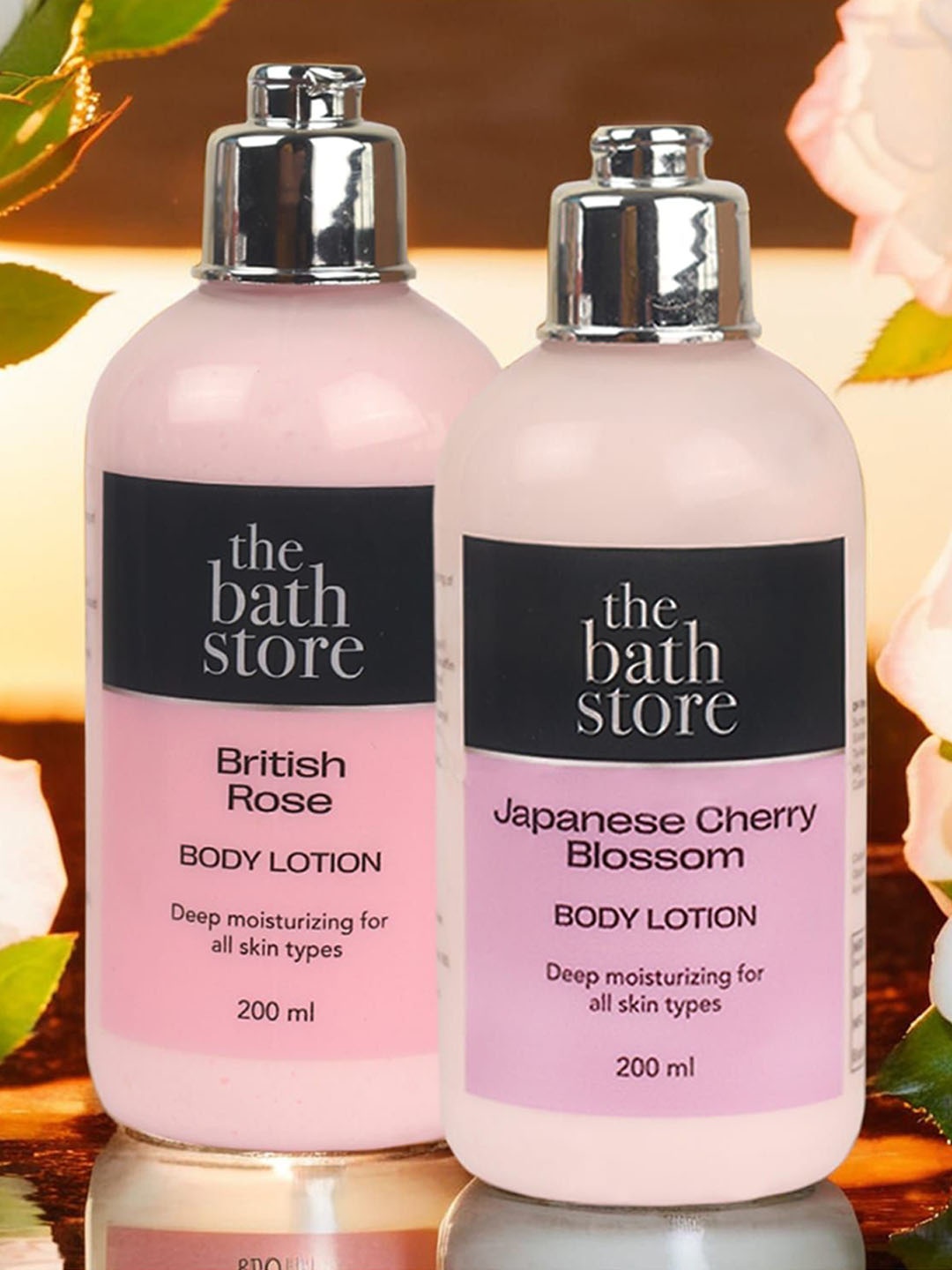 

The Bath Store Set Of 2 British Rose & Japanese Cherry Blossom Body Lotion - 200 ml Each, Pink