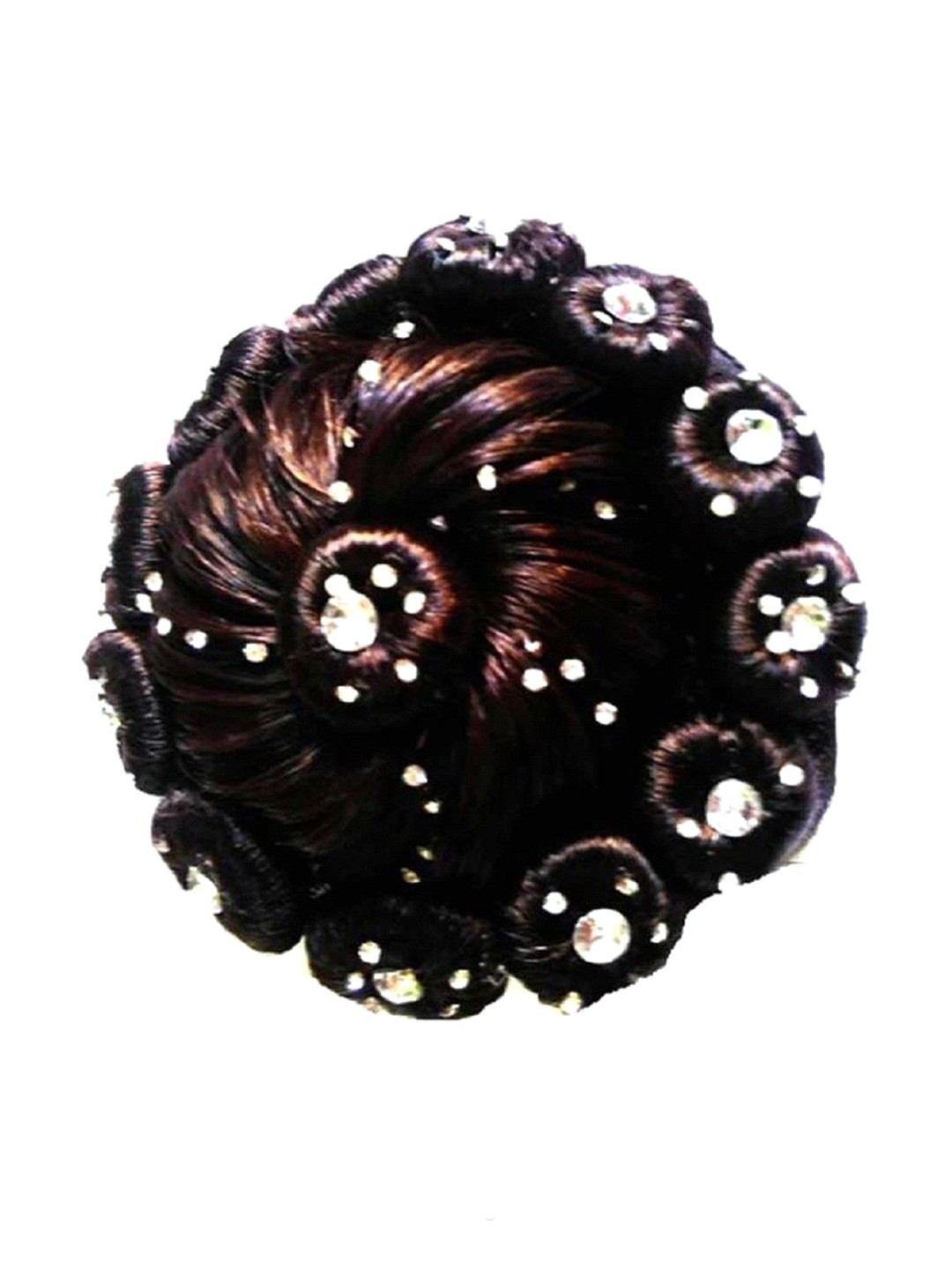 

ABRISH Halo Embellished Curly Bun Hair Extension - 7.8 Inch - Brown