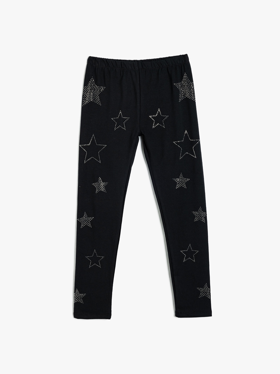 

Koton Girls Embellished Mid-Rise Ankle-Length Leggings, Black