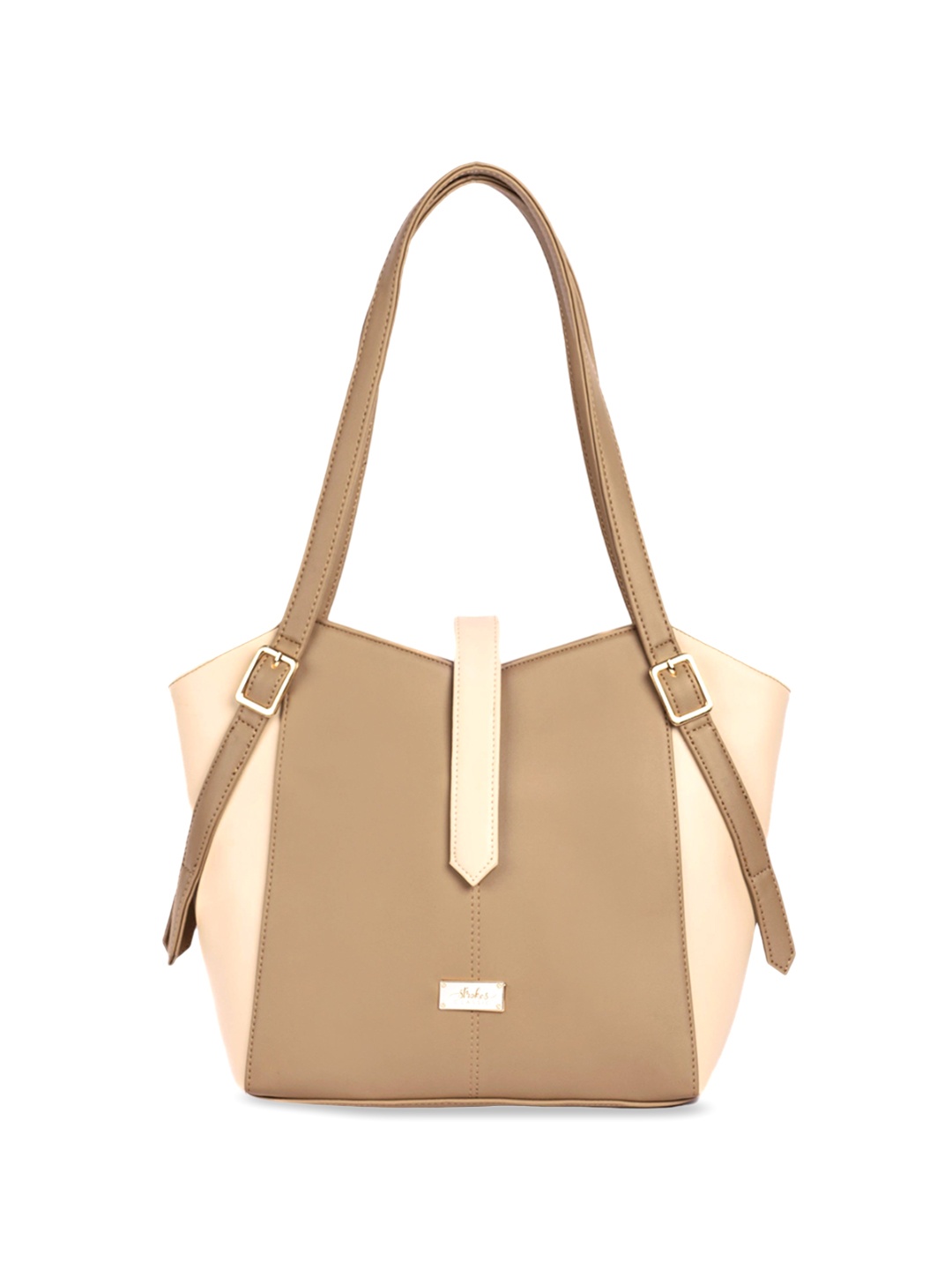 

Strokes by Namrata Mehta Women Up to 12 inch Laptop Solid Structured Tote Bag, Beige