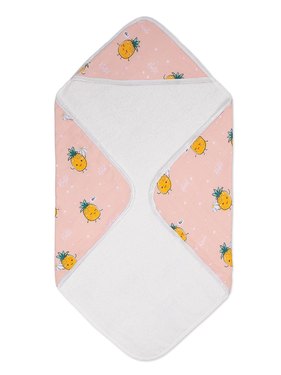 

haus & kinder Pink & White Printed 550 GSM Terry Cotton Bath Towel